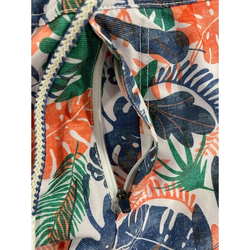Johnnie-O Men's Swimsuit Lined‎ Trunks Shorts Largo Conch Medium Drawstring Zip